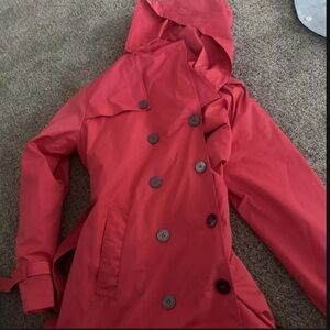 Michael Kors Belted Water Resistant Trench Coat with Removable Hood Large